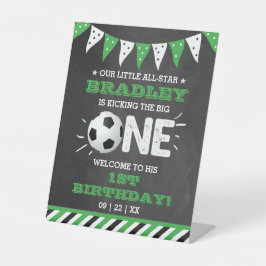 Das große Problem | Fußball 1. Geburtstag Begrüßun Sockelschild