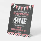 Das große Problem | Fußball 1. Geburtstag Begrüßun Sockelschild (Vorderseite)