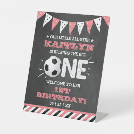Das große Problem | Fußball 1. Geburtstag Begrüßun Sockelschild