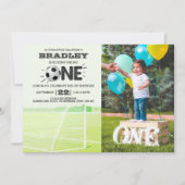 Das große Problem | Fußball 1. Geburtstag Foto Einladung (Vorderseite)