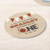 Das große Problem | Fußball 1. Geburtstag Runder Pappuntersetzer (Angewinkelt)