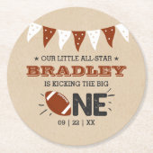 Das große Problem | Fußball 1. Geburtstag Runder Pappuntersetzer (Vorderseite)