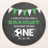 Das große Problem | Fußball 1. Geburtstag Runder Pappuntersetzer (Vorderseite)