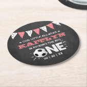 Das große Problem | Fußball 1. Geburtstag Runder Pappuntersetzer (Angewinkelt)