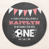 Das große Problem | Fußball 1. Geburtstag Runder Pappuntersetzer (Vorderseite)