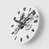 Das große Rennen - Motocross-Rennen Runde Wanduhr (Winkel)