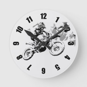 Das große Rennen - Motocross-Rennen Runde Wanduhr