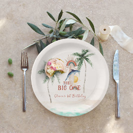 Das große | Retro Summer Surf Geburtstag Pappteller