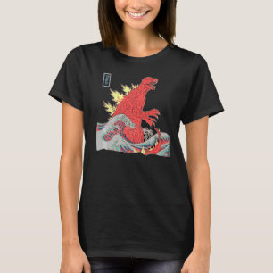 Das große rote Monster von Kanagawa #teamgodzilla T-Shirt