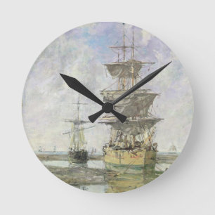 Das große Schiff, 1879 (Öl auf Leinwand) Runde Wanduhr