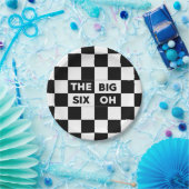 Das große, schwarz und weiß karierte Muster Pappteller (Party)