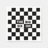 Das große, schwarz und weiß karierte Muster Serviette (Vorderseite)