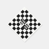 Das große, schwarz und weiß karierte Muster Serviette (Ecke)