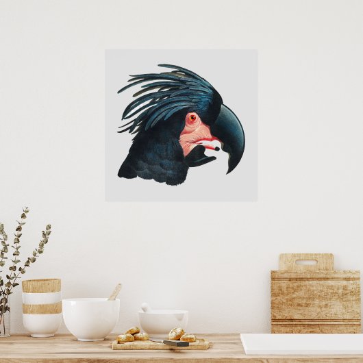 Das Große Schwarze Kakadu von Francois Levaillant. Poster (Küche)