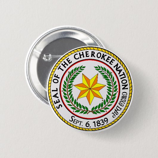 Das große Siegel der Cherokee-Nation Oklahoma Button (Vorne & Hinten)