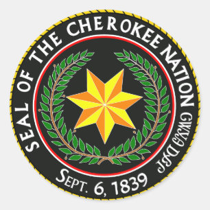 Das große Siegel der Cherokee-Nation Oklahoma Runder Aufkleber