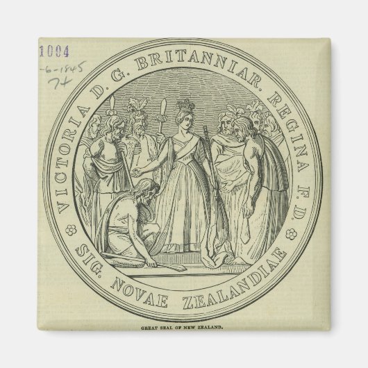 Das große Siegel Neuseelands Magnet (Vorne)