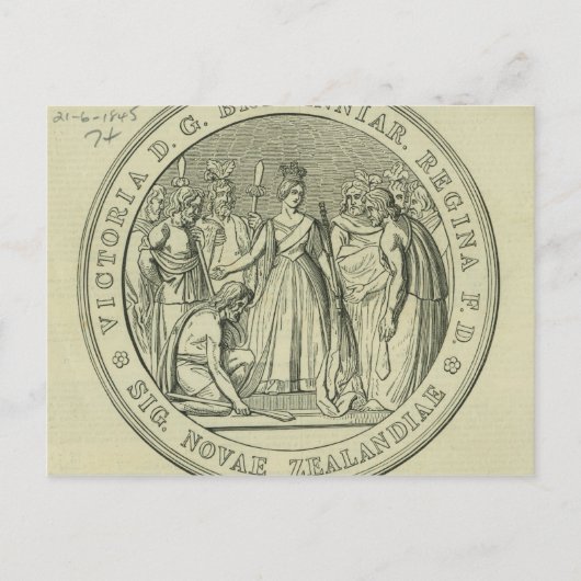 Das große Siegel Neuseelands Postkarte (Vorderseite)