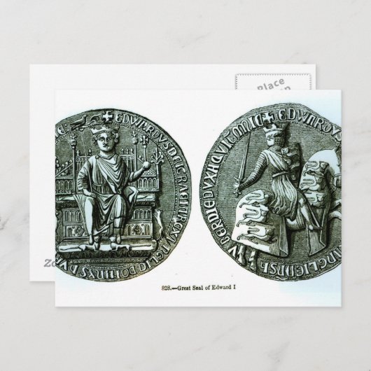 Das große Siegel von Edward I Postkarte (Vorne/Hinten)