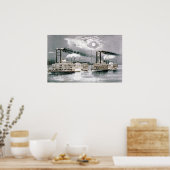 Das große Steamboat-Rennen in Mississippi - 1870 Poster (Küche)