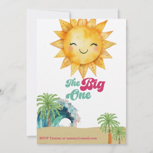 Das große Surf-Party befasste sich mit dem 1. Einladung (Rückseite)