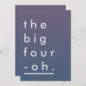 Das große Vier-Oh Minimalistische moderne Einladung (Vorne/Hinten)