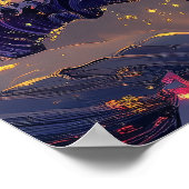 Das große Wellensynthwave-Cyberpunk-Artwork Poster (Ecke)