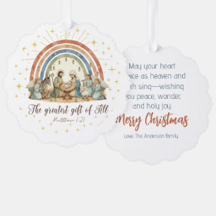 Das größte Geschenk aller Geburt Christi Ornament Karte