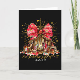 Das größte Geschenk aller Weihnachtskrippen christ Karte