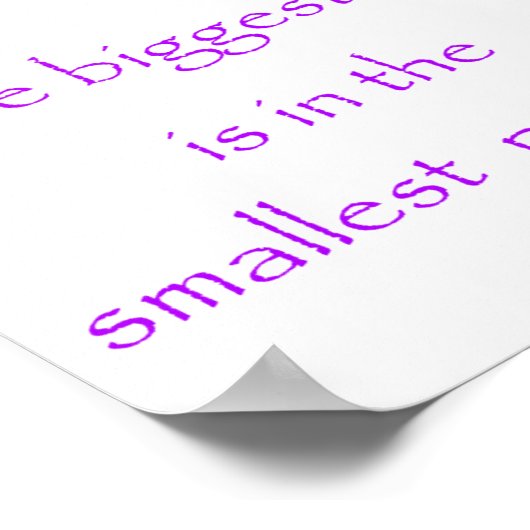 Das größte Geschenk ist das kleinste Packplakat Poster (Ecke)