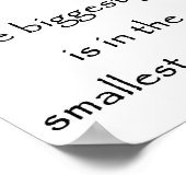 Das größte Geschenk ist das kleinste Packplakat Poster (Ecke)