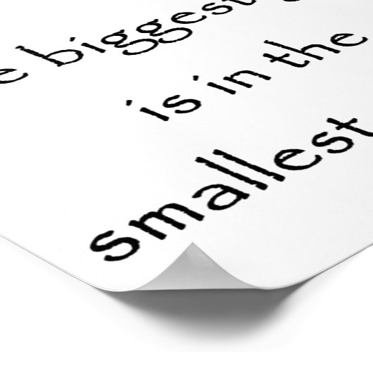 Das größte Geschenk ist das kleinste Packplakat Poster (Ecke)