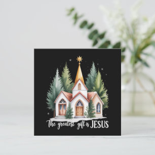 Das größte Geschenk ist Jesus Weihnachtskirche Chr Feiertagskarte
