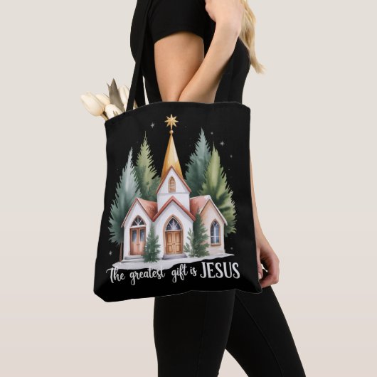 Das größte Geschenk ist Jesus Weihnachtskirche Chr Tasche (Von Nahem)