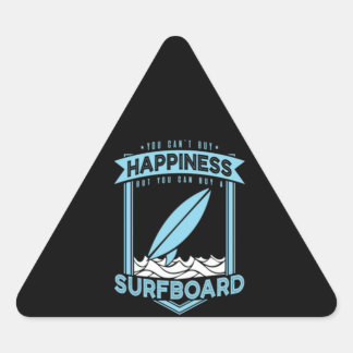 Das größte Glück ist das Surfen auf eigenen Surfbr Dreieckiger Aufkleber