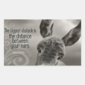 "Das größte Hindernis" Inspiration Zitat Rechteckiger Aufkleber (Vorderseite)