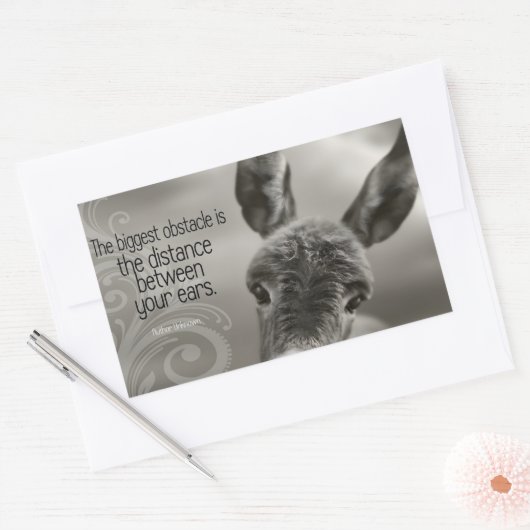 "Das größte Hindernis" Inspiration Zitat Rechteckiger Aufkleber (Umschlag)