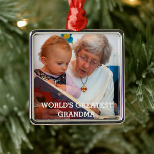 Das größte Oma-Foto der Welt kreiert Ihre eigene W Ornament Aus Metall