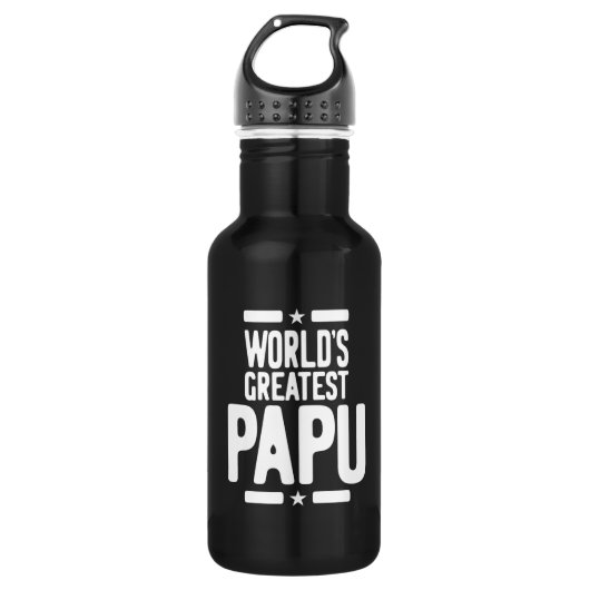 Das größte Papu-Vater-Geschenk der Welt Edelstahlflasche (Vorderseite)