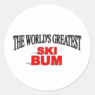 Das größte Ski-Bum der Welt Runder Aufkleber