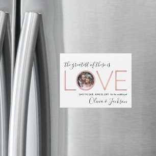 Das Größte von diesen ist die Liebe Hochzeit Save- Magneteinladung