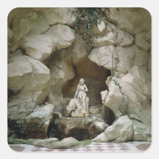 Das Grotto der Laiterie de la Reine Quadratischer Aufkleber (Vorderseite)