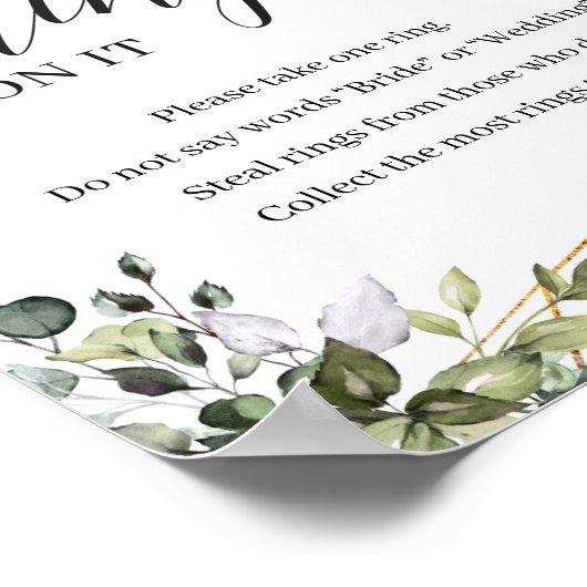 Das Grün-Blattgold trug einen Ring auf sein Spielz Poster (Ecke)