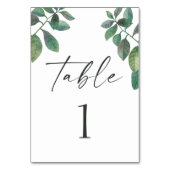 Das Grün von Aquarellen. Hochzeitsschrift für grün Tischnummer (Rückseite)