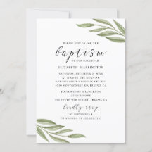 Das Grün von Aquarellen. Taufe mit Blumenschrift