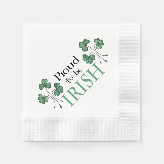 Das Grünbuch Kleeblatt ist stolz auf das irische P Serviette (Vorderseite)