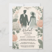 Das grüne Brautparty des Pfirsichpfirsichmoos Einladung (Vorderseite)