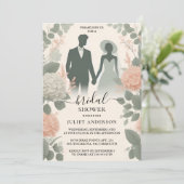 Das grüne Brautparty des Pfirsichpfirsichmoos Einladung (Stehend Vorderseite)