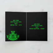 Das grüne Flammenmonster im Sternenhimmel Einladung (Innenseite)