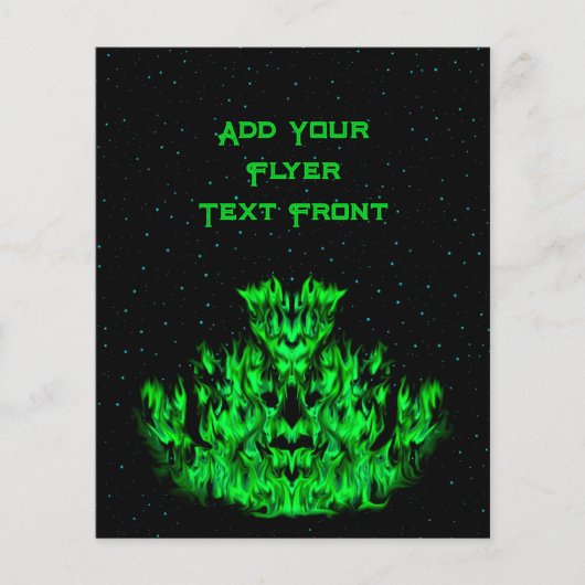 Das grüne Flammenmonster im Sternenhimmel Flyer (Vorne)